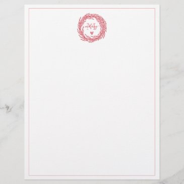 Elegant Dusty Pink Wreath - Monogrammed 