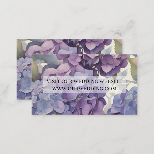 Elegant dusty purple blue watercolor hydrangeas  enclosure card