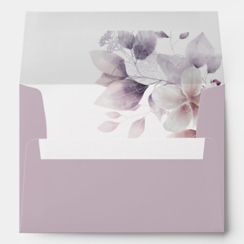 Elegant Dusty Purple Flowers  Envelope