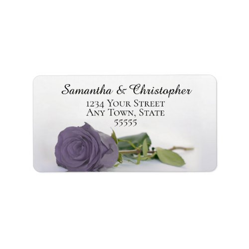 Elegant Dusty Purple Lavender Rose Wedding Address Label