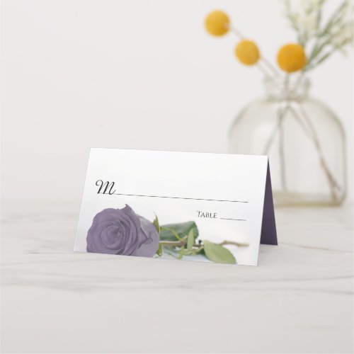 Elegant Dusty Purple Rose Wedding Write_In Place Card