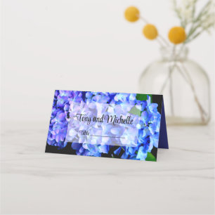 Elegant dusty purple watercolor floral hydrangeas place card