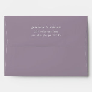 Elegant Dusty Purple with Return Address Wedding Envelope