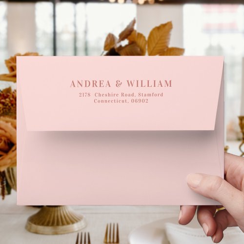 Elegant Dusty Rose and Blush Pink Wedding  Envelope