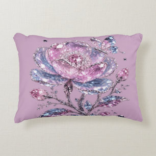 Elegant Dusty Rose Botanical Pattern Design Accent Pillow
