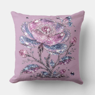 Elegant Dusty Rose Botanical Pattern Design Throw Pillow