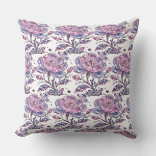 Elegant Dusty Rose Botanical Pattern Design Throw Pillow