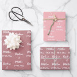 Elegant Dusty Rose Bride Groom Names Weddings Wrapping Paper Sheets<br><div class="desc">Simple,  dusty rose,  elegant,  Wedding wrapping paper. Modern Mr and Mrs,  bride and groom wrapping paper. You can personalize it with your names and date.</div>