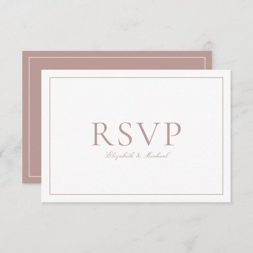 Elegant Dusty Rose Calligraphy Script Wedding RSVP
