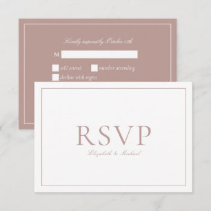 Elegant Dusty Rose Calligraphy Script Wedding RSVP Card