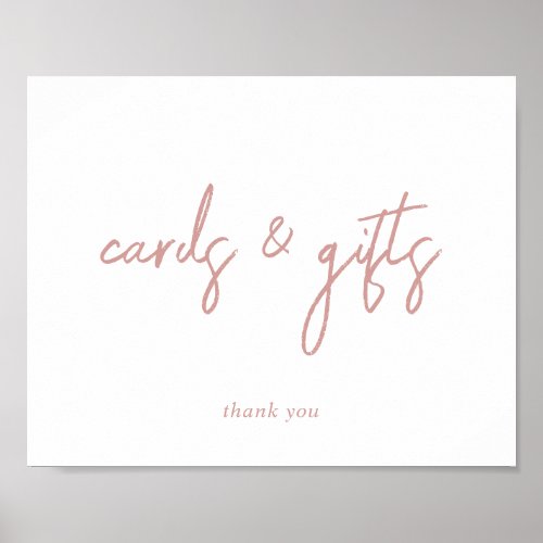 Elegant Dusty Rose Cards and Gifts Sign