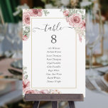 Elegant Dusty Rose Floral Table Number<br><div class="desc">A simple elegant dusty rose floral table number can be personalized with your guests' seating plan set in chic typography. Designed by Thisisnotme©</div>