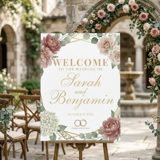 Elegant Dusty Rose Geometric Floral Watercolor  Foam Board