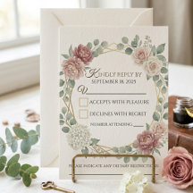 Elegant Dusty Rose Geometric Floral Watercolor 