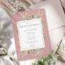 Elegant Dusty Rose Gold Greenery Bridal Shower Invitation