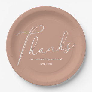 Elegant Dusty Rose Graduation Party Thank You Paper Plates