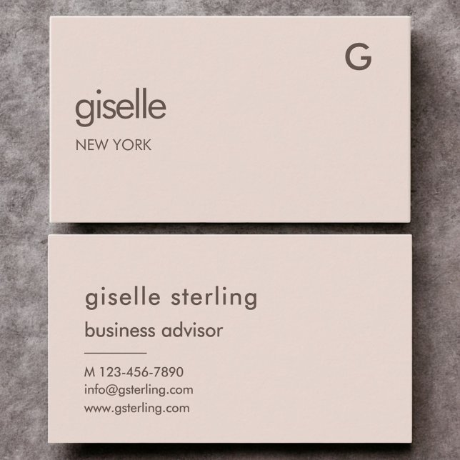 Elegant Dusty Rose Luxury Minimalist Monogram Business Card (Creator Uploaded)