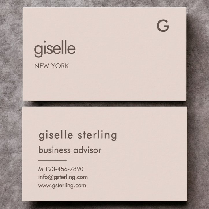 Elegant Dusty Rose Luxury Minimalist Monogram Business Card