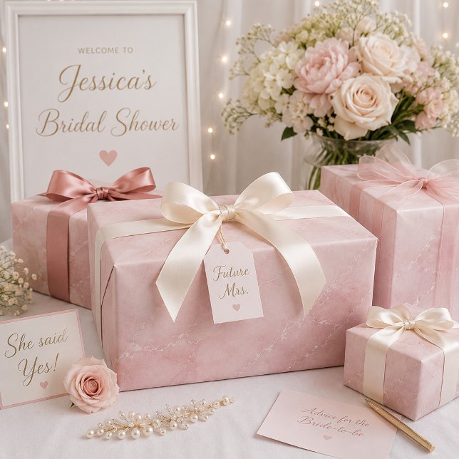 Elegant Dusty Rose Marble  Wrapping Paper (Creator Uploaded)
