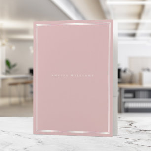 Elegant Dusty Rose Minimalist Monogram Name Pocket Folder