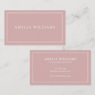 Elegant Dusty Rose Minimalist Professional Business Card