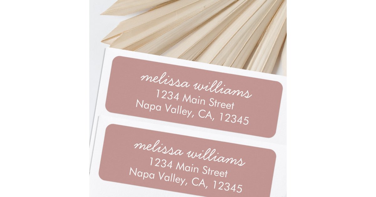 Elegant Dusty Rose Minimalist Return Address Label | Zazzle