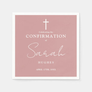 Elegant Dusty Rose Modern Minimalist Confirmation Napkins