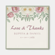 Elegant Dusty Rose Peony Floral Wedding Favor