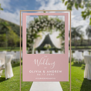 Elegant Dusty Rose Prop Wedding Selfie Photo Frame Foam Board