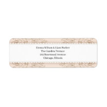 Elegant Dusty Rose Sketched Floral Return Address