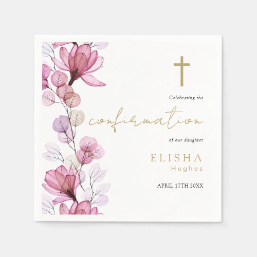 Elegant Dusty Rose Transparent Floral Confirmation