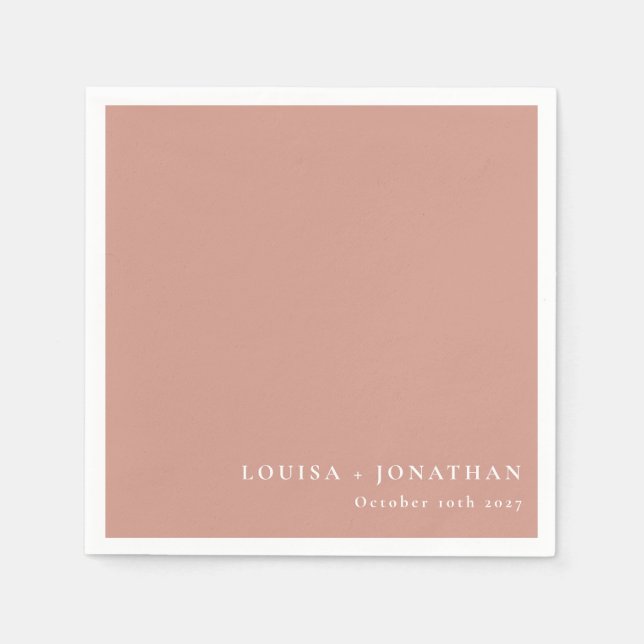 Elegant Dusty Rose Trendy Minimal Custom Napkins (Front)