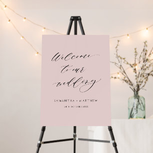 Elegant Dusty Rose Wedding Welcome Sign