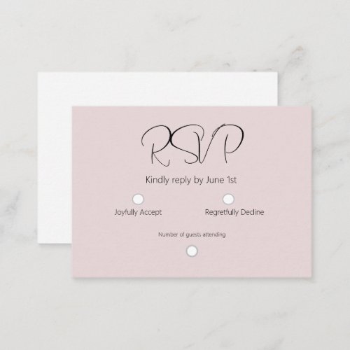 Elegant Dusty Rose White  Note Card
