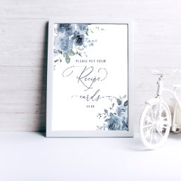 Elegant Dusty Roses Bridal Shower Recipe Poster