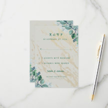 Elegant Dusty Sage Green Eucalyptus & Gold Marble
