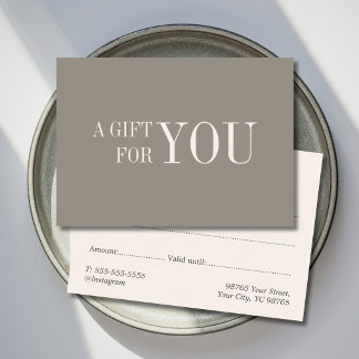 Elegant Dusty Taupe Cream Stylish Salon Smallbiz Discount Card