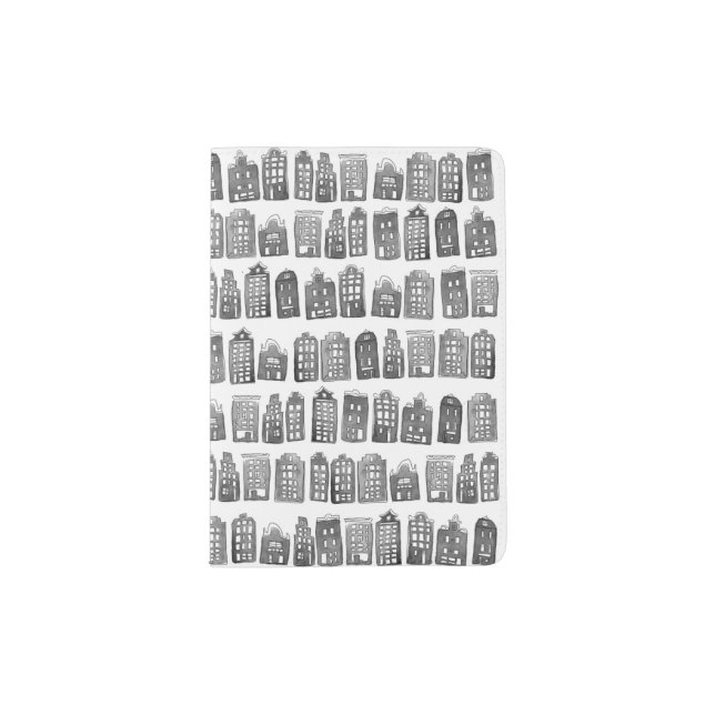 Elegant Dutch Houses Amsterdam Pattern Quirky Passport Holder (Front)