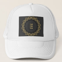 Elegant E Initial Letter Image Printed White-Cap