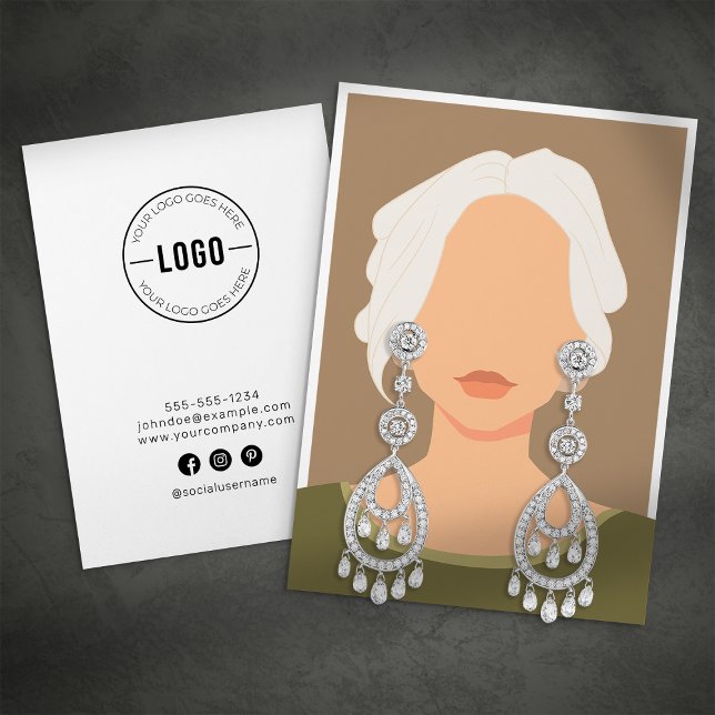 Elegant Earrings Display Card Add Your Logo (Creator Uploaded)