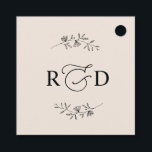 Elegant Earthy Blush Monogram Wedding Thank You Favor Tags<br><div class="desc">Designed to coordinate with our Romantic Script wedding collection,  this customizable tag,  features a calligraphy graphic thank you,  paired with a classy serif font in black. Matching items available.</div>
