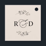 Elegant Earthy Blush Monogram Wedding Thank You Favor Tags<br><div class="desc">Designed to coordinate with our Romantic Script wedding collection,  this customizable tag,  features a calligraphy graphic thank you,  paired with a classy serif font in black. Matching items available.</div>