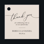 Elegant Earthy Boho Blush Wedding Thank You Favor Tags<br><div class="desc">Designed to coordinate with our Romantic Script wedding collection,  this customizable tag,  features a calligraphy graphic thank you,  paired with a classy serif font in black. Matching items available.</div>
