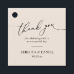 Elegant Earthy Boho Blush Wedding Thank You Favor Tags<br><div class="desc">Designed to coordinate with our Romantic Script wedding collection,  this customizable tag,  features a calligraphy graphic thank you,  paired with a classy serif font in black. Matching items available.</div>