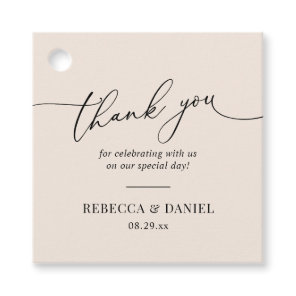 Elegant Earthy Boho Blush Wedding Thank You Favor Tags