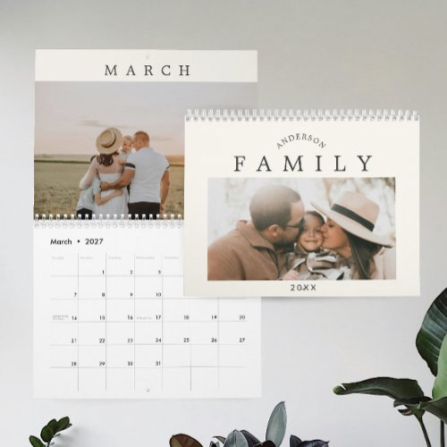 Elegant Earthy Create Your Own Modern Family Photo Calendar