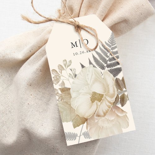 Elegant Earthy Floral Chic Cream Wedding  Gift Tags