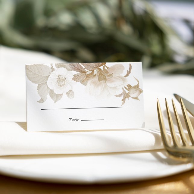 Elegant Earthy Floral Wedding Escort / Place Card (Creator Uploaded)