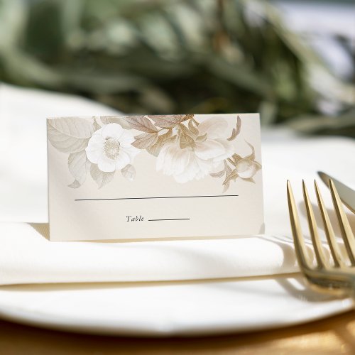 Elegant Earthy Floral Wedding Escort  Place Card