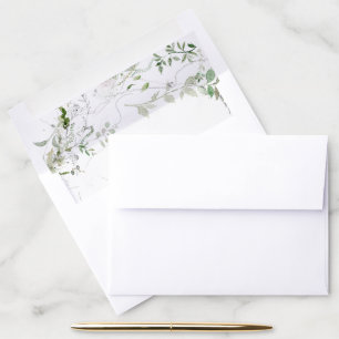Elegant Earthy Greenery Envelope Liner